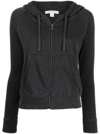 James Perse Fleece Drawstring Hoodie Grey at Farfetch